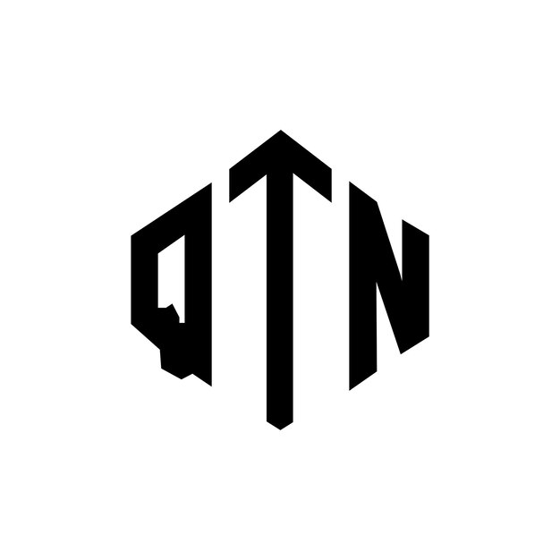 Diseño del logotipo de la letra QTN con forma de polígono QTN diseño del logotipo en forma de póligono y cubo QTN hexágono modelo de logotipo vectorial colores blanco y negro QTN monograma negocio y logotipo de bienes raíces