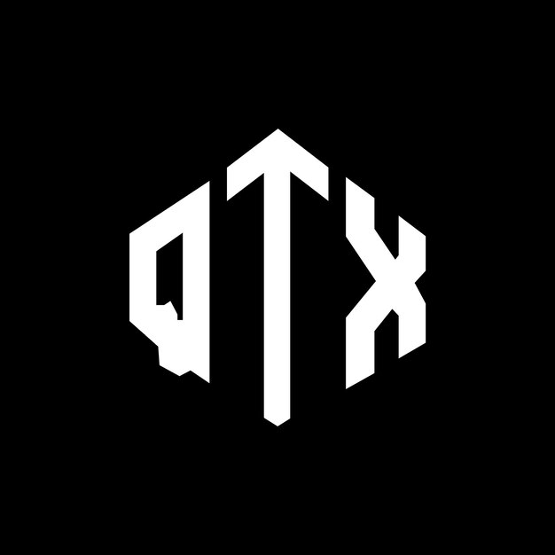 Diseño del logotipo de la letra QTX con forma de polígono QTX diseño del logotipo en forma de póligono y cubo QTX hexágono plantilla del logotipo vectorial colores blanco y negro QTX monograma logotipo de negocios e inmobiliario