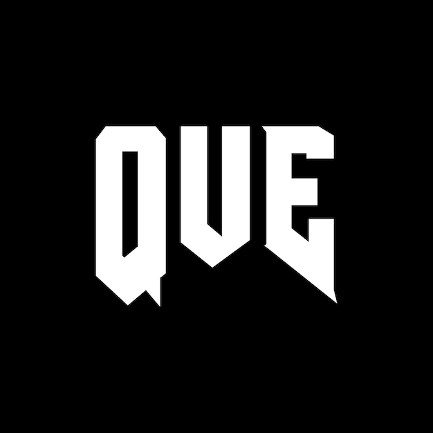 Diseño de logotipo de letra QUE para una empresa de tecnología Diseño del logotipo QUE combinación de colores blanco y negro Logotipo QUE vector diseño QUE icono QUE alfabeto QUE tipografía diseño del logotipo