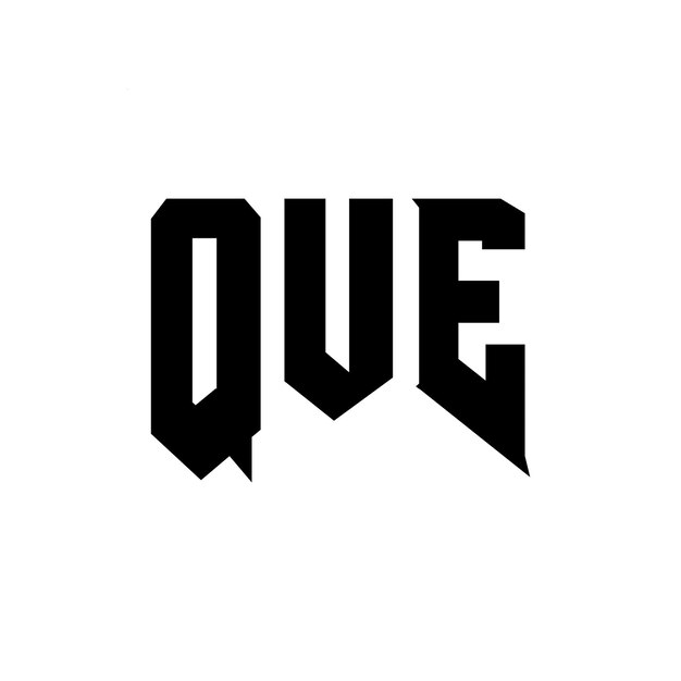 Diseño de logotipo de letra QUE para una empresa de tecnología Diseño del logotipo QUE combinación de colores blanco y negro Logotipo QUE vector diseño QUE icono QUE alfabeto QUE tipografía diseño del logotipo