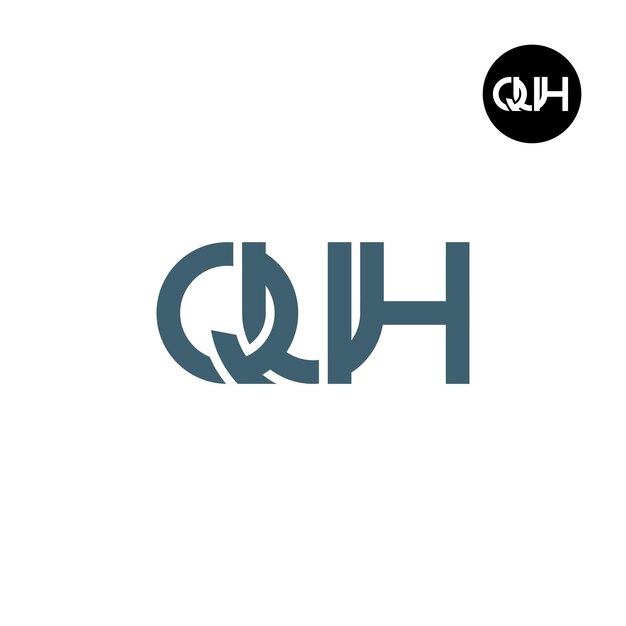Diseño del logotipo de la letra QUH Monograma