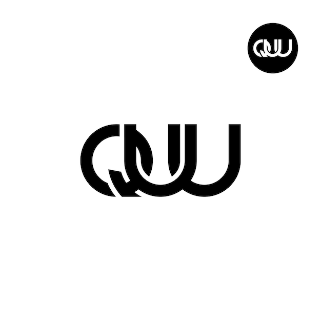 Diseño del logotipo de la letra QUU Monogram
