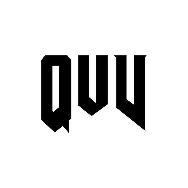 Diseño de logotipo de letra QUV para una empresa de tecnología Diseño del logotipo QUV combinación de colores blanco y negro Logotipo QUV vector diseño QUV icono QUV alfabeto QUV tipografía diseño del logotipo