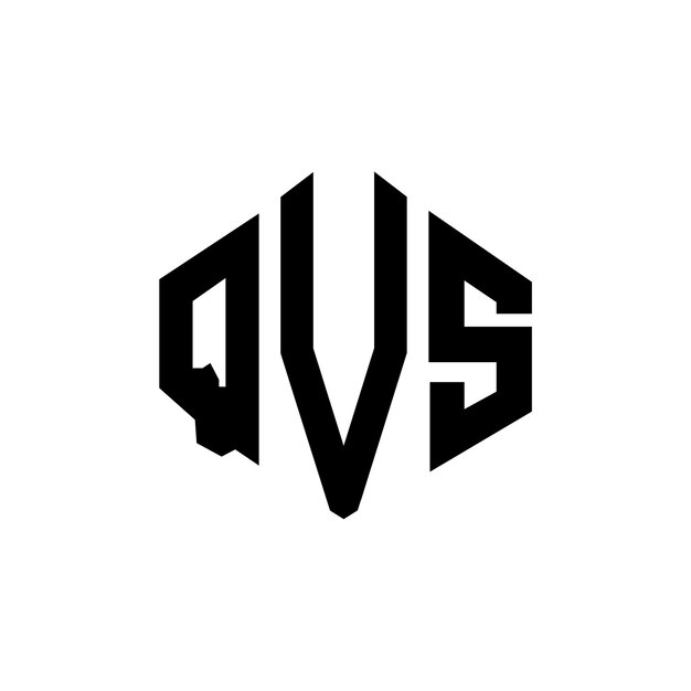 Diseño de logotipo de letra QVS con forma de polígono QVS polígono y forma de cubo diseño de logotipo QVS hexágono patrón de logotipo vectorial colores blanco y negro QVS monograma logotipo de negocios e inmobiliario