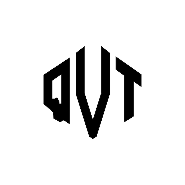 Diseño de logotipo de letra QVT con forma de polígono QVT diseño de logotipo en forma de póligono y cubo QVT hexágono patrón de logotipo vectorial colores blanco y negro QVT monograma logotipo de negocios e inmobiliario