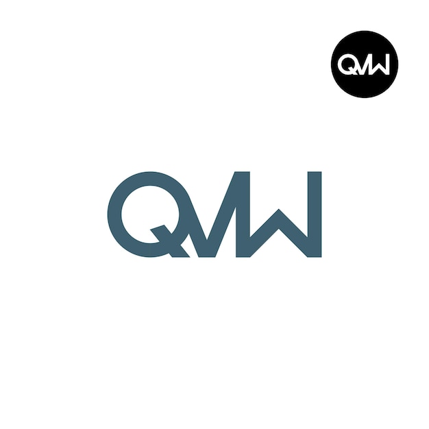 Vector diseño del logotipo de la letra qvw monograma