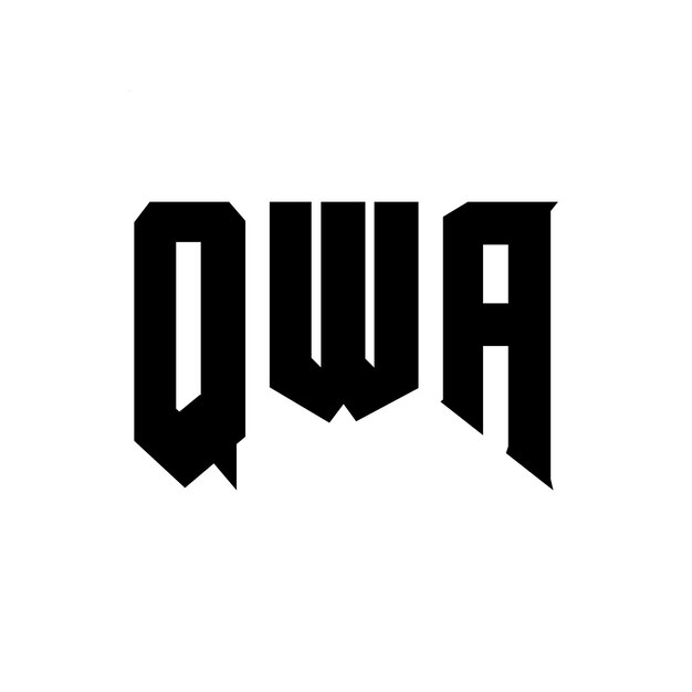 Diseño de logotipo de letra QWA para una empresa de tecnología Diseño de Logotipo QWA combinación de colores blanco y negro Diseño de diseño de logotipo QWA Vector Diseño QWA Icono QWA Alfabeto QWA Tipografía