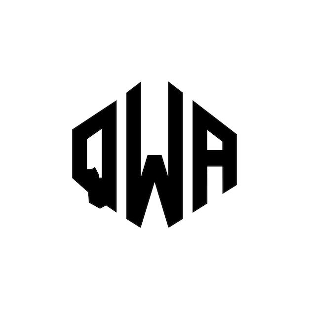 Diseño de logotipo de letra QWA con forma de polígono QWA poligono y forma de cubo diseño de logotipo QWA hexágono plantilla de logotipo vectorial colores blanco y negro QWA monograma logotipo de negocios y bienes raíces