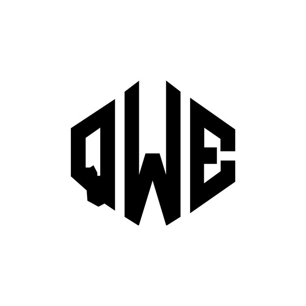 Diseño del logotipo de la letra QWE con forma de polígono QWE diseño del logotipo en forma de poligono y cubo QWE hexágono plantilla del logotipo vectorial colores blanco y negro QWE monograma logotipo de negocios e inmobiliario