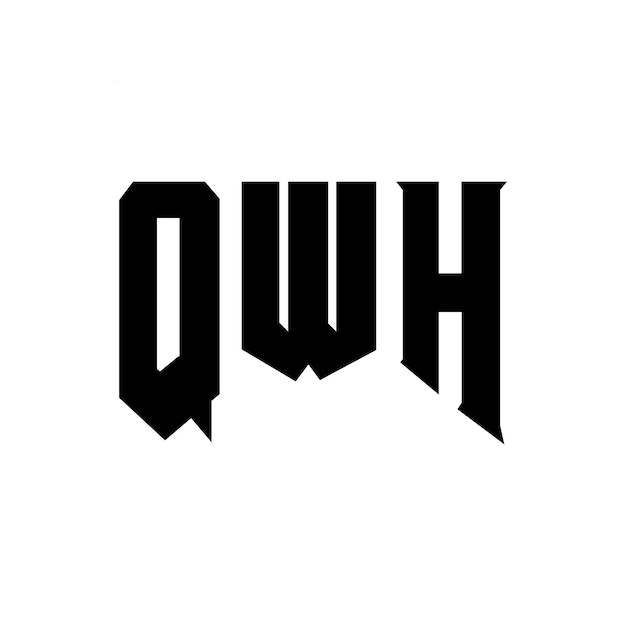 Diseño de logotipo de letra QWH para una empresa de tecnología Diseño del logotipo QWH combinación de colores blanco y negro Diseño del logó QWH Vector QWH Diseño del icono QWH Alfabeto QWH Tipo de diseño del logotipo