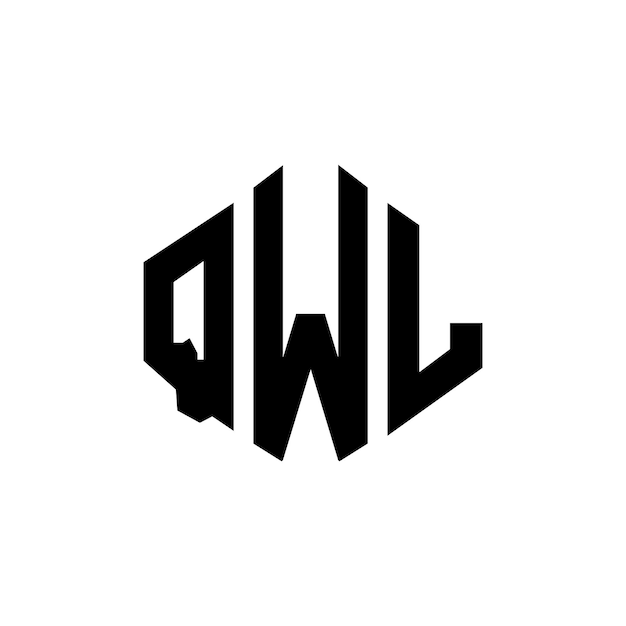 Diseño del logotipo de la letra QWL con forma de polígono QWL diseño del logotipo en forma de póligono y cubo QWL hexágono modelo de logotipo vectorial colores blanco y negro QWL monograma logotipo de negocios e inmobiliario