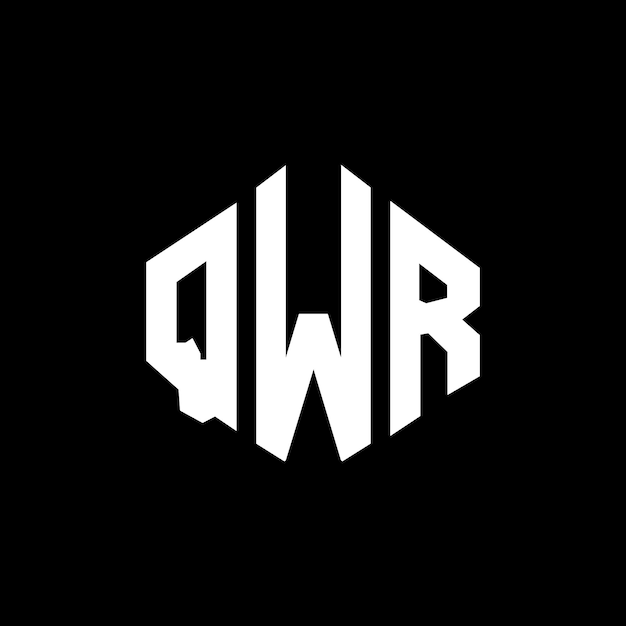 Diseño del logotipo de la letra QWR con forma de polígono QWR diseño del logotipo en forma de póligono y cubo QWR hexágono modelo de logotipo vectorial colores blanco y negro QWR monograma logotipo de negocios e inmobiliario