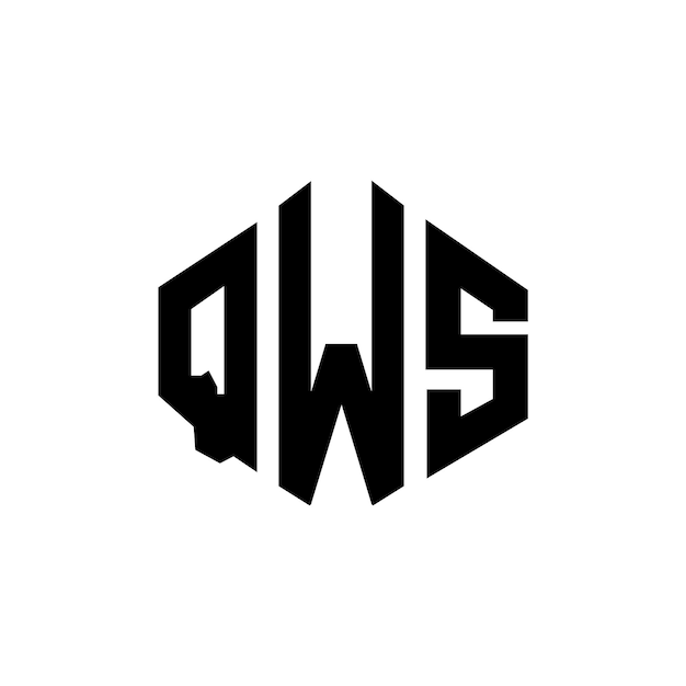 Diseño del logotipo de la letra QWS con forma de polígono QWS diseño del logotipo en forma de póligono y cubo QWS hexágono plantilla del logotipo vectorial colores blanco y negro QWS monograma de negocios y logotipo inmobiliario