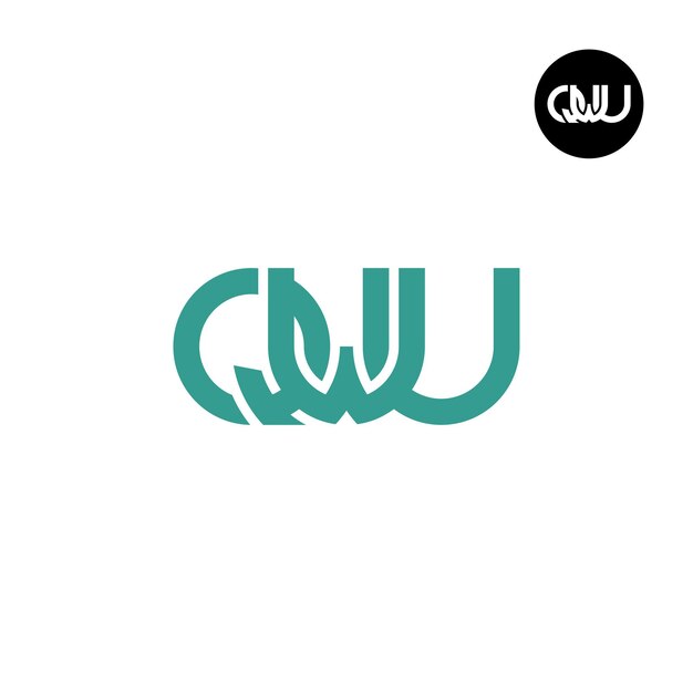 Diseño del logotipo de la letra QWU Monograma