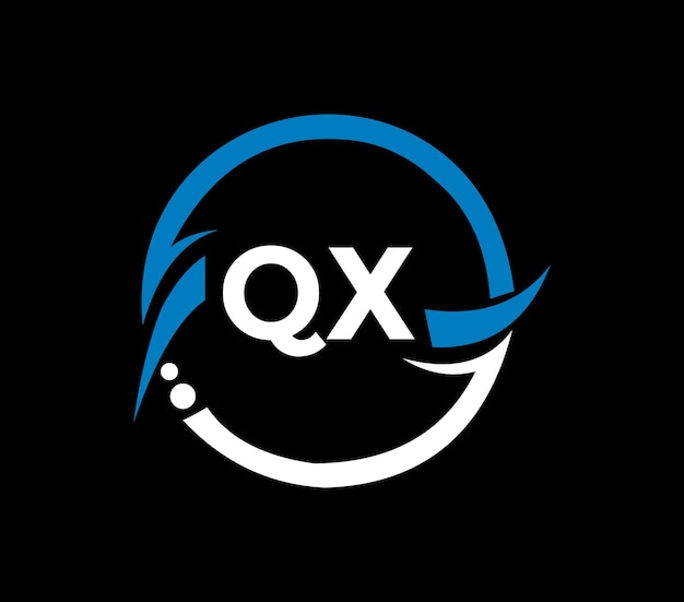 Vector diseño de logotipo de letra qx con forma de círculo diseño de logotipo de forma de círculo y cubo qx negocio de monograma qx