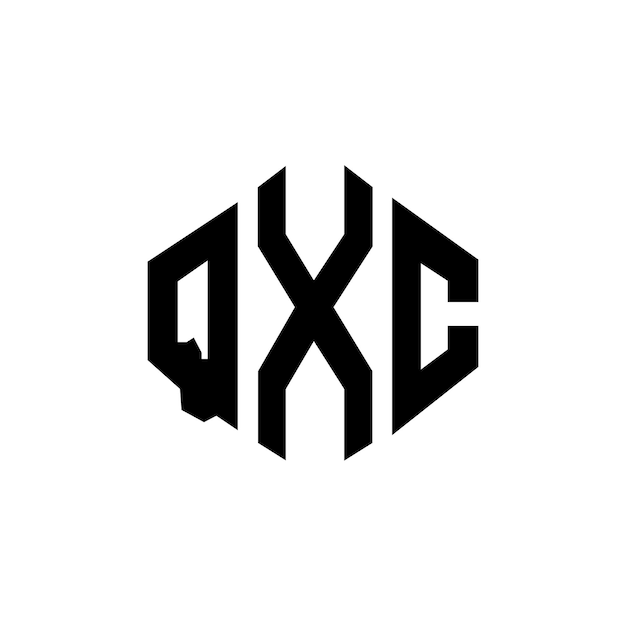 Diseño de logotipo de letra QXC con forma de polígono QXC diseño de logotipo en forma de póligono y cubo QXC hexágono patrón de logotipo vectorial colores blanco y negro QXC monograma de negocios y logotipo de bienes raíces