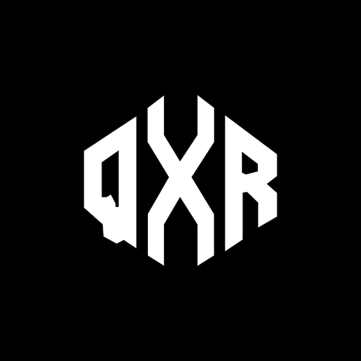 Vector diseño del logotipo de la letra qxr con forma de polígono qxr diseño del logotipo en forma de póligono y cubo qxr hexágono patrón del logotipo vectorial colores blanco y negro qxr monograma logotipo de negocios e inmobiliario