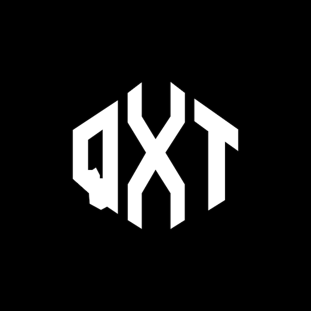 Diseño de logotipo de letra QXT con forma de polígono QXT polígono y forma de cubo diseño de logotipo QXT hexágono patrón de logotipo vectorial colores blanco y negro logotipo de negocios y bienes raíces QXT monograma