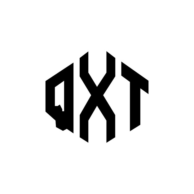 Diseño de logotipo de letra QXT con forma de polígono QXT polígono y forma de cubo diseño de logotipo QXT hexágono patrón de logotipo vectorial colores blanco y negro logotipo de negocios y bienes raíces QXT monograma