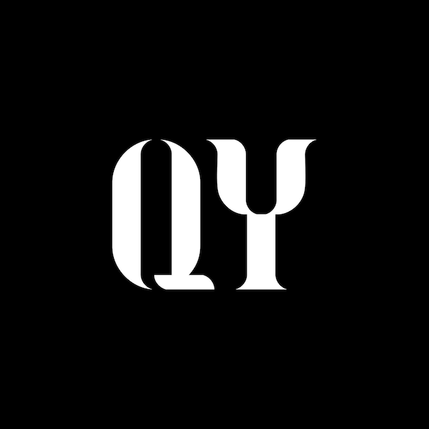 Diseño del logotipo de la letra QY Diseño de la letra inicial QY Monograma de mayúsculas Logotipo de color blanco Logotipo QY Diseños de QY QY