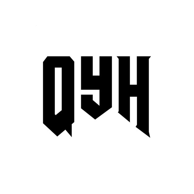 Diseño de logotipo de letra QYH para una empresa de tecnología Diseño del logotipo QYH combinación de colores blanco y negro Diseño del logó QYH Vector QYH Diseño del icono QYH Alfabeto QYH Tipo de diseño del logotipo
