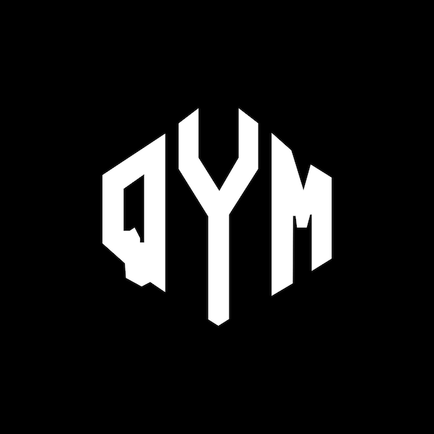 Vector diseño del logotipo de la letra qym con forma de polígono qym diseño del logotipo en forma de póligono y cubo qym hexágono patrón del logotipo vectorial colores blanco y negro qym monograma logotipo de negocios e inmobiliario