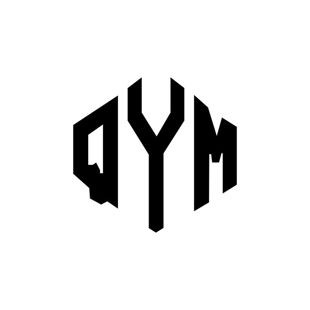 Diseño del logotipo de la letra QYM con forma de polígono QYM diseño del logotipo en forma de póligono y cubo QYM hexágono patrón del logotipo vectorial colores blanco y negro QYM monograma logotipo de negocios e inmobiliario