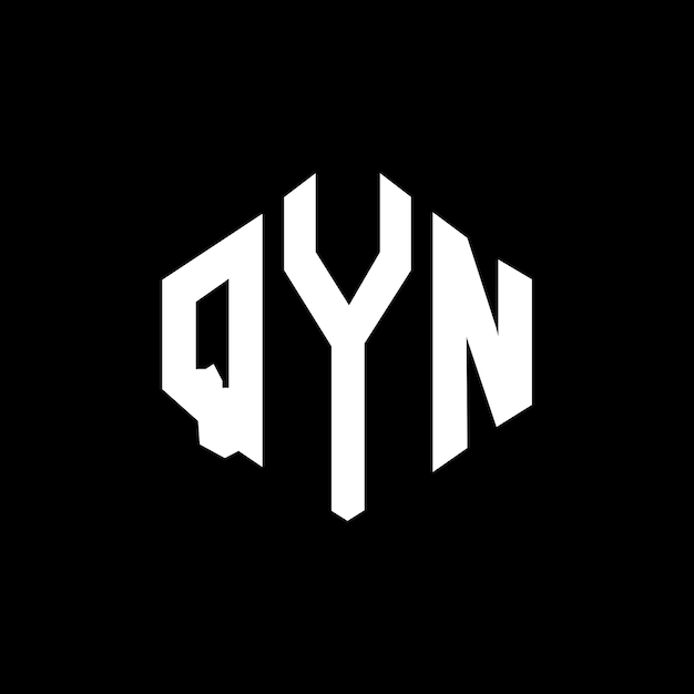 Diseño del logotipo de la letra QYN con forma de polígono QYN diseño del logotipo en forma de póligono y cubo QYN hexágono patrón del logotipo vectorial colores blanco y negro QYN monograma logotipo de negocios e inmobiliario