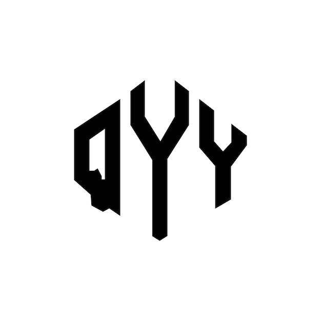 Diseño del logotipo de la letra QYY con forma de polígono QYY diseño del logotipo en forma de póligono y cubo QYY hexágono plantilla del logotipo vectorial colores blanco y negro QYY monograma logotipo de negocios e inmobiliario