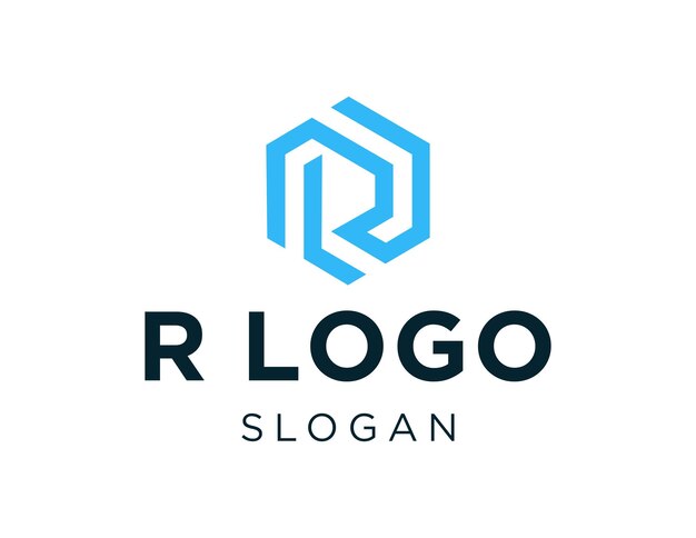 Diseño del logotipo de la letra R creado utilizando la aplicación Corel Draw 2018 con un fondo blanco
