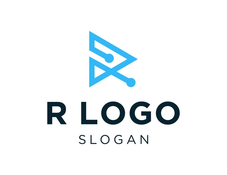 Vector diseño del logotipo de la letra r creado utilizando la aplicación corel draw 2018 con un fondo blanco