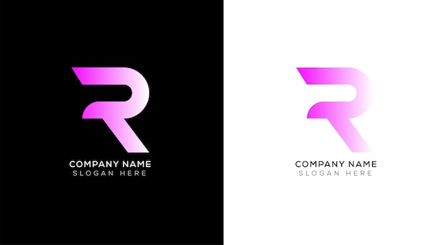 Diseño de logotipo de letra R degradado