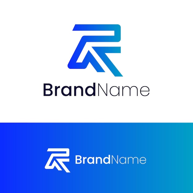 Diseño del logotipo de la letra R Flecha moderna