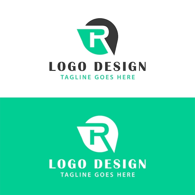 Diseño de logotipo letra R con formato vectorial