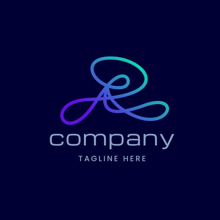 Vector diseño del logotipo de la letra r futuristic abstract line art