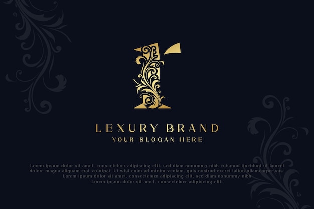 Diseño del logotipo de la letra r con icono creativo de oro premium