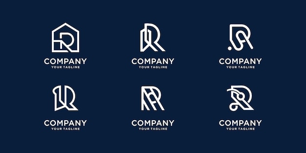 Diseño de logotipo de la letra r inicial del monograma moderno. logotipo para empresa comercial, tecnología, informática.