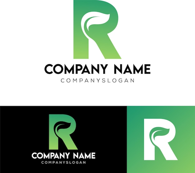 Diseño del logotipo de la letra R Leaf Vector