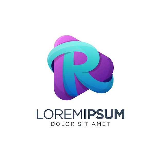 Diseño de logotipo letra R Media