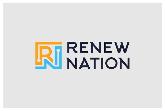 Diseño del logotipo de la letra R y N del monograma