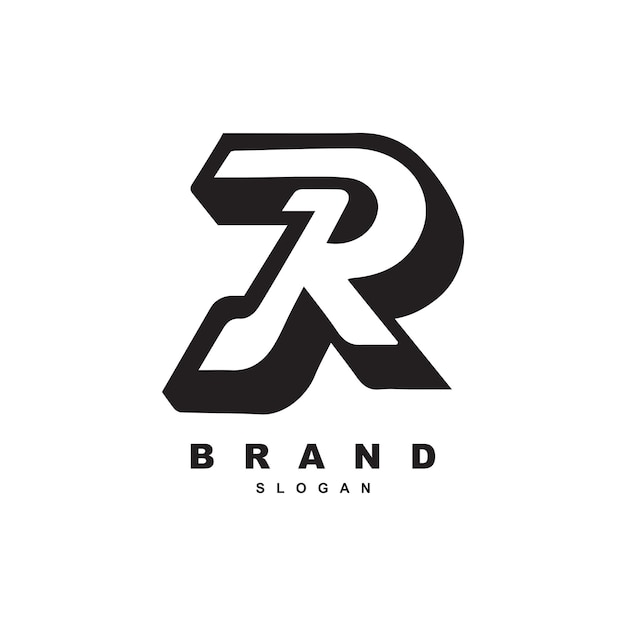 Diseño de logotipo de letra R en negrita dibujado a mano para su marca o negocio