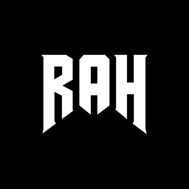 Diseño de logotipo de letra RAH para la compañía de tecnología RAH diseño de logotipo combinación de colores blanco y negro RAH logotipo RAH vector RAH diseño RAH icono RAH alfabeto RAH tipografía diseño de logotip