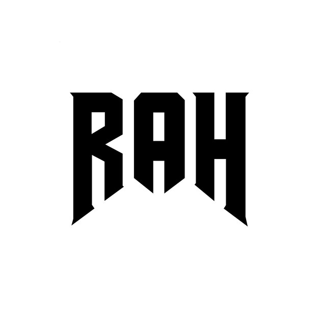 Diseño de logotipo de letra RAH para la compañía de tecnología RAH diseño de logotipo combinación de colores blanco y negro RAH logotipo RAH vector RAH diseño RAH icono RAH alfabeto RAH tipografía diseño de logotip