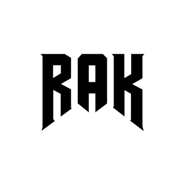 Diseño de logotipo de letra RAK para la empresa de tecnología RAK diseño de logotipo combinación de colores blanco y negro RAK logotipo RAK vector RAK diseño RAK icono RAK alfabeto RAK tipografía diseño del logotipo