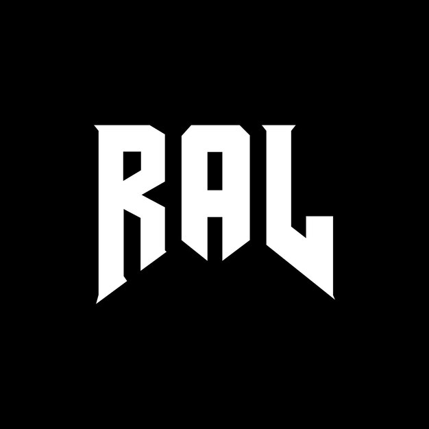 Diseño de logotipo de letra RAL para la empresa de tecnología RAL diseño de logotipo en blanco y negro combinación de colores RAL logotipo RAL vector RAL diseño RAL icono RAL alfabeto RAL tipografía logotipo diseño