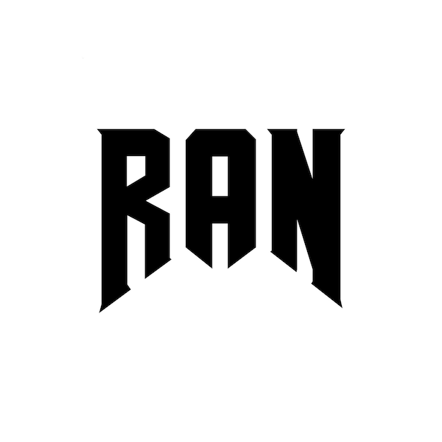 Diseño de logotipo de letra RAN para una empresa de tecnología Diseño del logotipo RAN combinación de colores blanco y negro Logotipo RAN vector diseño RAN icono RAN alfabeto RAN tipografía diseño del logotipo