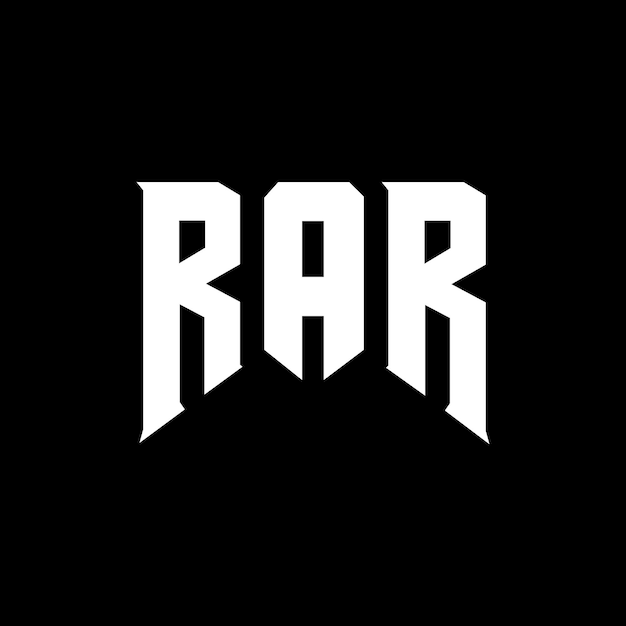 Diseño de logotipo de letra RAR para la compañía de tecnología RAR diseño de logotipo combinación de colores blanco y negro RAR logotipo RAR vector RAR diseño RAR icono RAR alfabeto RAR tipografía diseño del logotipo