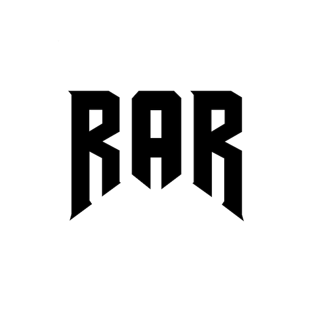 Diseño de logotipo de letra RAR para la compañía de tecnología RAR diseño de logotipo combinación de colores blanco y negro RAR logotipo RAR vector RAR diseño RAR icono RAR alfabeto RAR tipografía diseño del logotipo