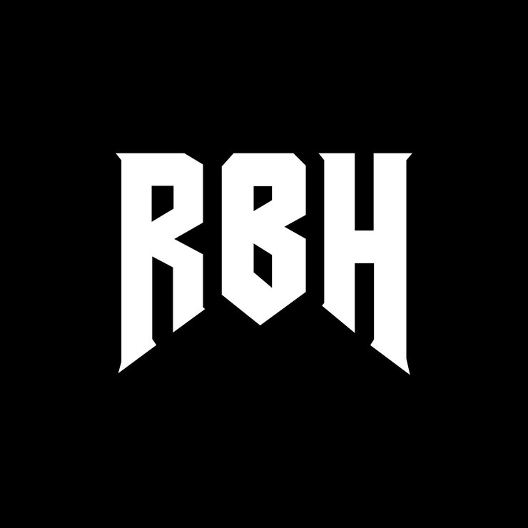 Vector diseño de logotipo de letra rbh para una empresa de tecnología diseño del logotipo rbh combinación de colores blanco y negro logotipo rbh vector rbh diseño del icono rbh alfabeto rbh tipografía diseño del logotipo