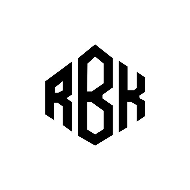Diseño del logotipo de la letra RBK con forma de polígono RBK polígono y forma de cubo diseño del logotipo RBK hexágono plantilla del logotipo vectorial colores blanco y negro RBK monograma logotipo de negocios e inmobiliario